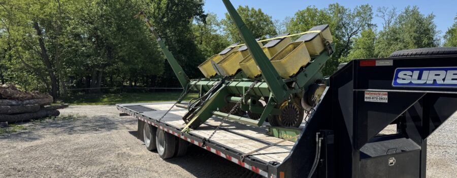 4 Row John Deere Planter – (using chains and binders to transport)…